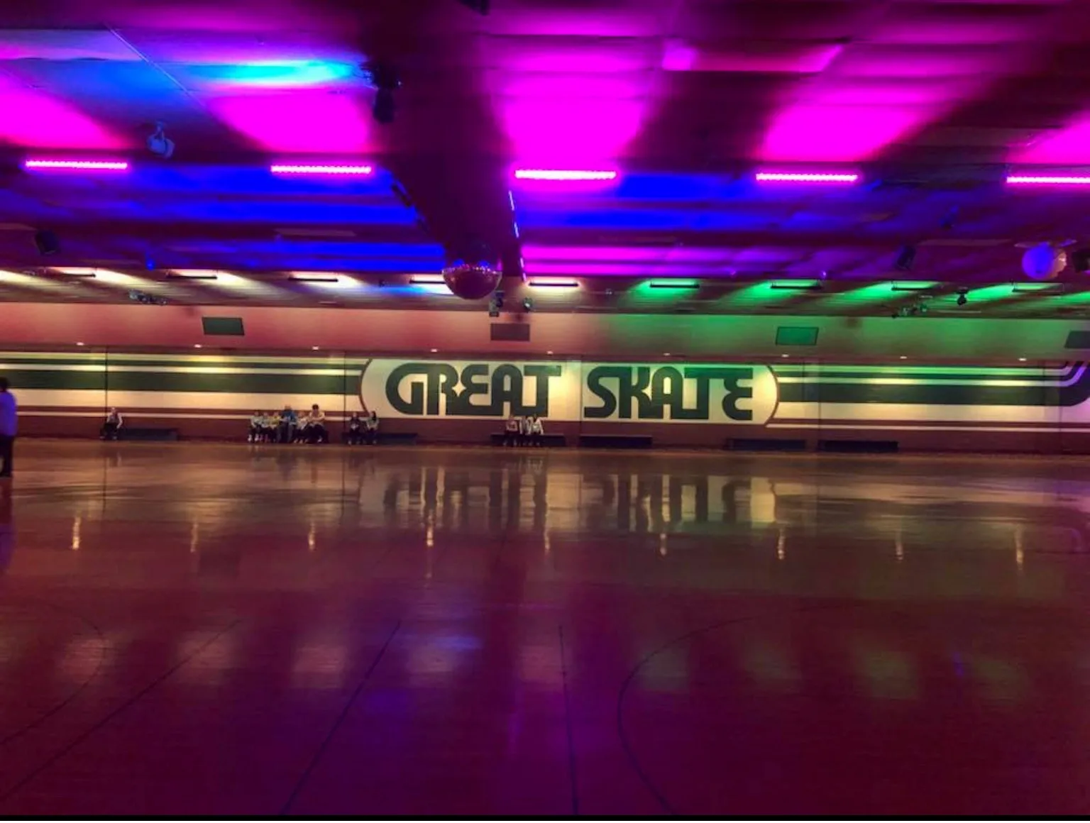 The Great Skate roller rink floor in Roseville, Michigan